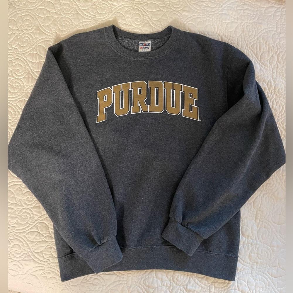 Heather Gray Purdue Crewneck